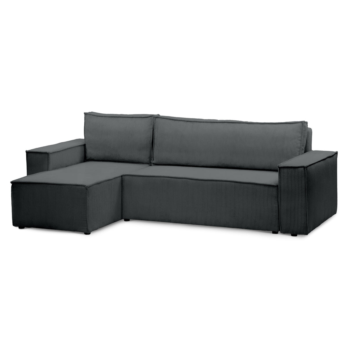 Agi 3 Seater Reversible Corner Sofa Bed 200x142–154, Loft Style – Anthracite (POSO 34), Universal