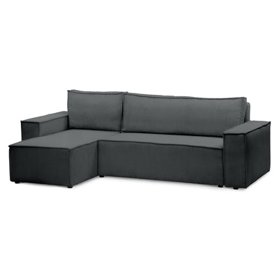 Agi 3 Seater Reversible Corner Sofa Bed 200x142–154, Loft Style – Anthracite (POSO 34), Universal