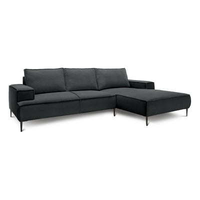 May 3 Seater Corner Sofa 275 cm, Modern Classic Style – Anthracite (POSO 34), Right-handed