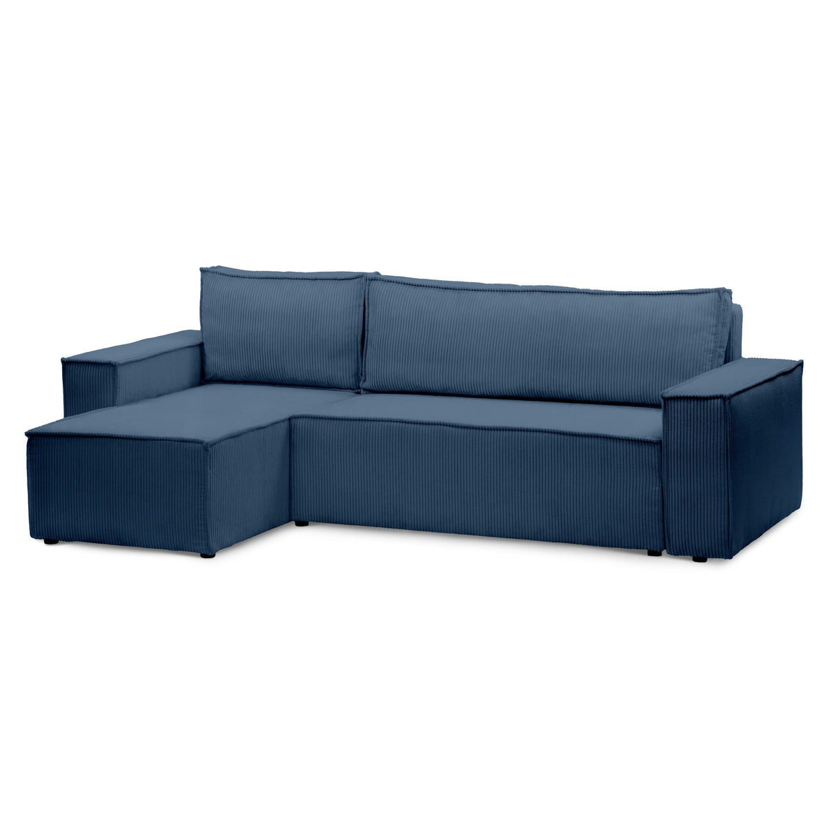 Agi 3 Seater Reversible Corner Sofa Bed 200x142–154, Loft Style – Navy Blue Graphite (POSO 05), Universal