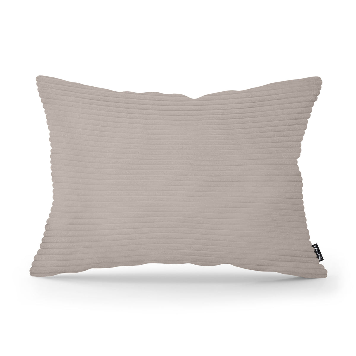Wide Corduroy Decorative Cushion 40x55 cm, Vintage Style – Champagne Ash (POSO 03)