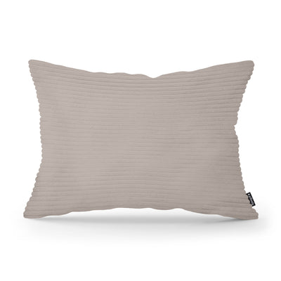 Wide Corduroy Decorative Cushion 40x55 cm, Vintage Style – Champagne Ash (POSO 03)