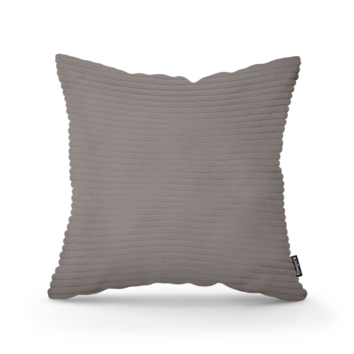 Wide Corduroy Decorative Cushion 45x45 cm, Scandinavian and Boho Style – Smoked Wood (POSO 04)