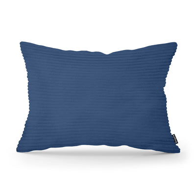Wide Corduroy Decorative Cushion 40x55 cm, Vintage Style – Navy Blue Graphite (POSO 05)