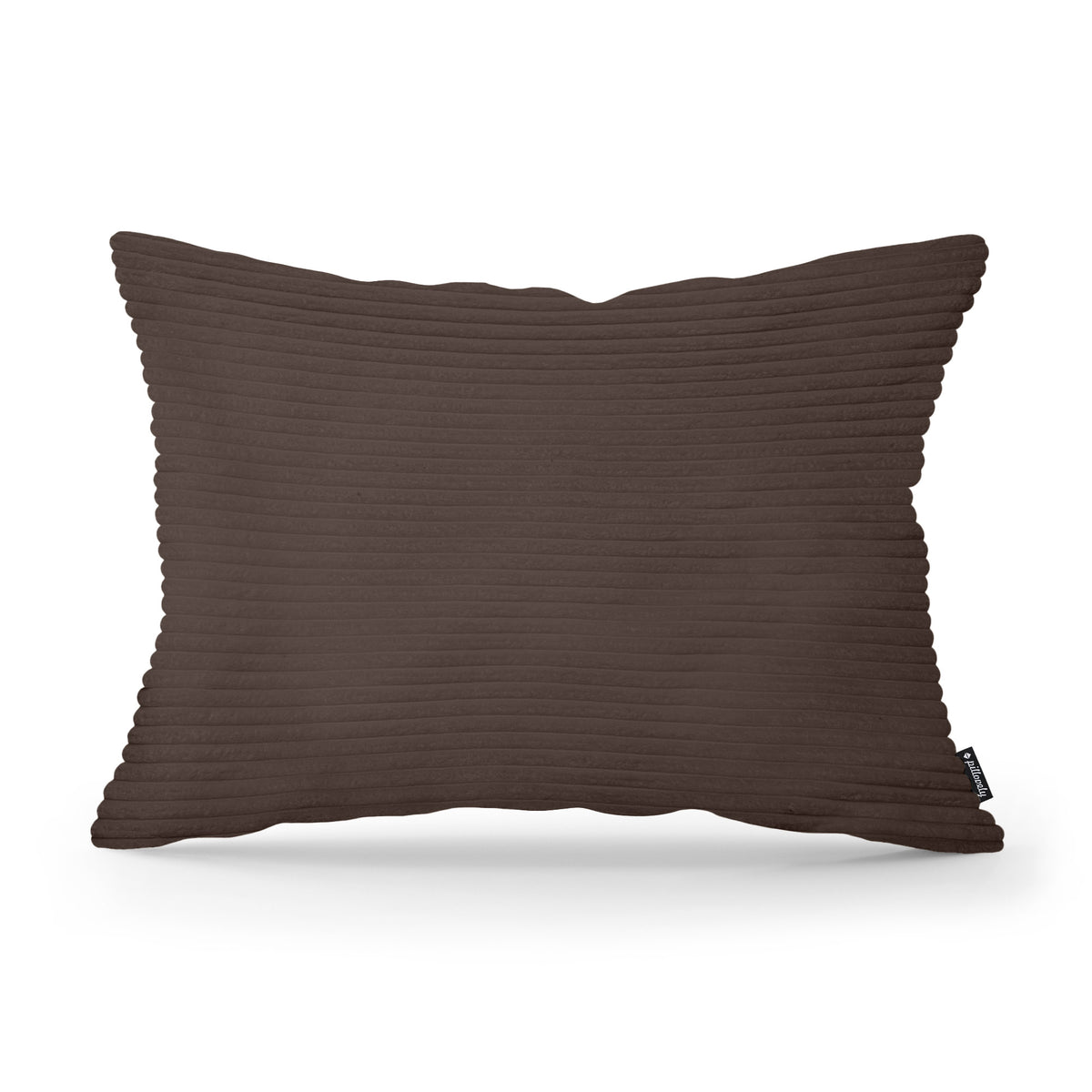 Wide Corduroy Decorative Cushion 40x55 cm, Vintage Style – Dark Walnut (POSO 06)