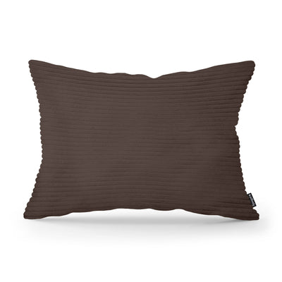 Wide Corduroy Decorative Cushion 40x55 cm, Vintage Style – Dark Walnut (POSO 06)