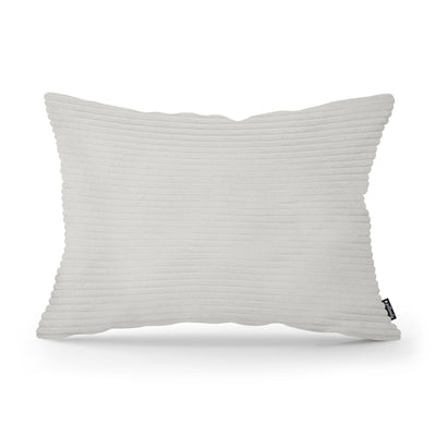 Wide Corduroy Decorative Cushion 40x55 cm, Vintage Style – Linen Cream (POSO 100)