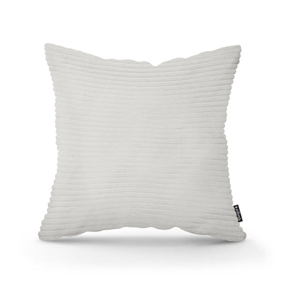 Wide Corduroy Decorative Cushion 45x45 cm, Scandinavian and Boho Style – Linen Cream (POSO 100)