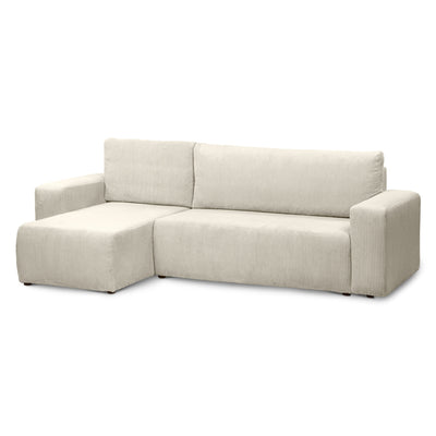 Kingi 3 Seater Reversible Corner Sofa Bed 200x142–154, Loft Style – Ivory (POSO 105), Universal
