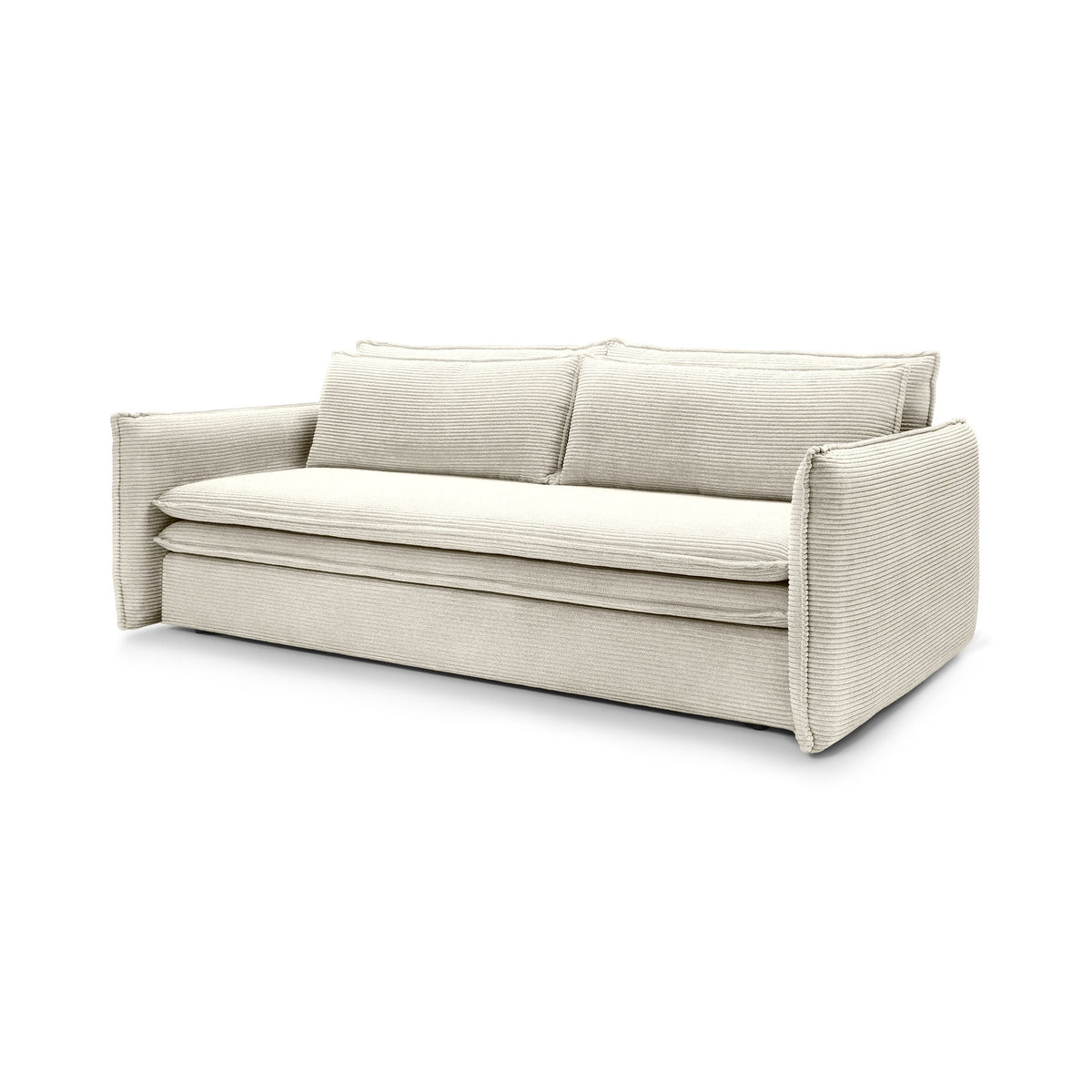 Lily Corduroy Sofa Bed 140x200 with Storage – Ivory (POSO 105)