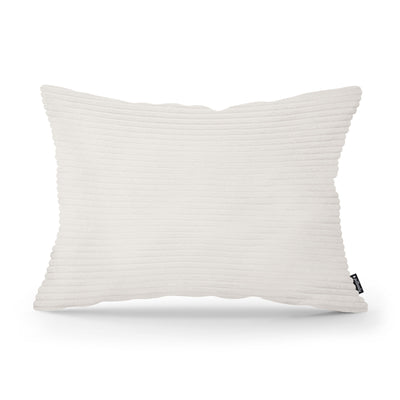 Wide Corduroy Decorative Cushion 40x55 cm, Vintage Style – Ivory (POSO 105)