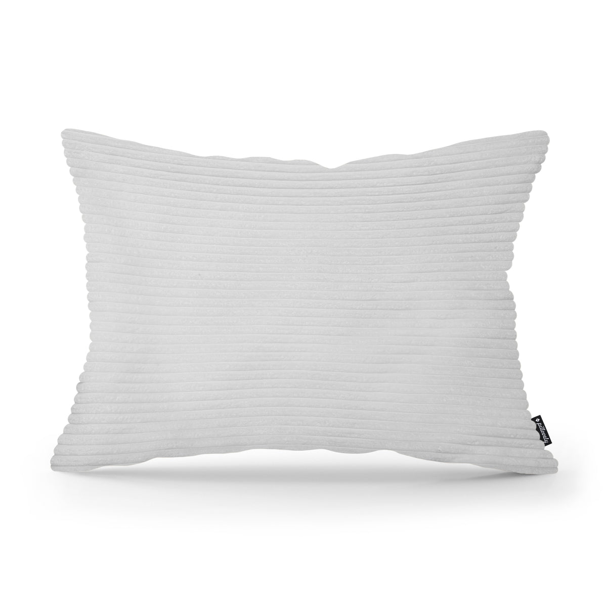 Wide Corduroy Decorative Cushion 40x55 cm, Vintage Style – Ash White (POSO 110)