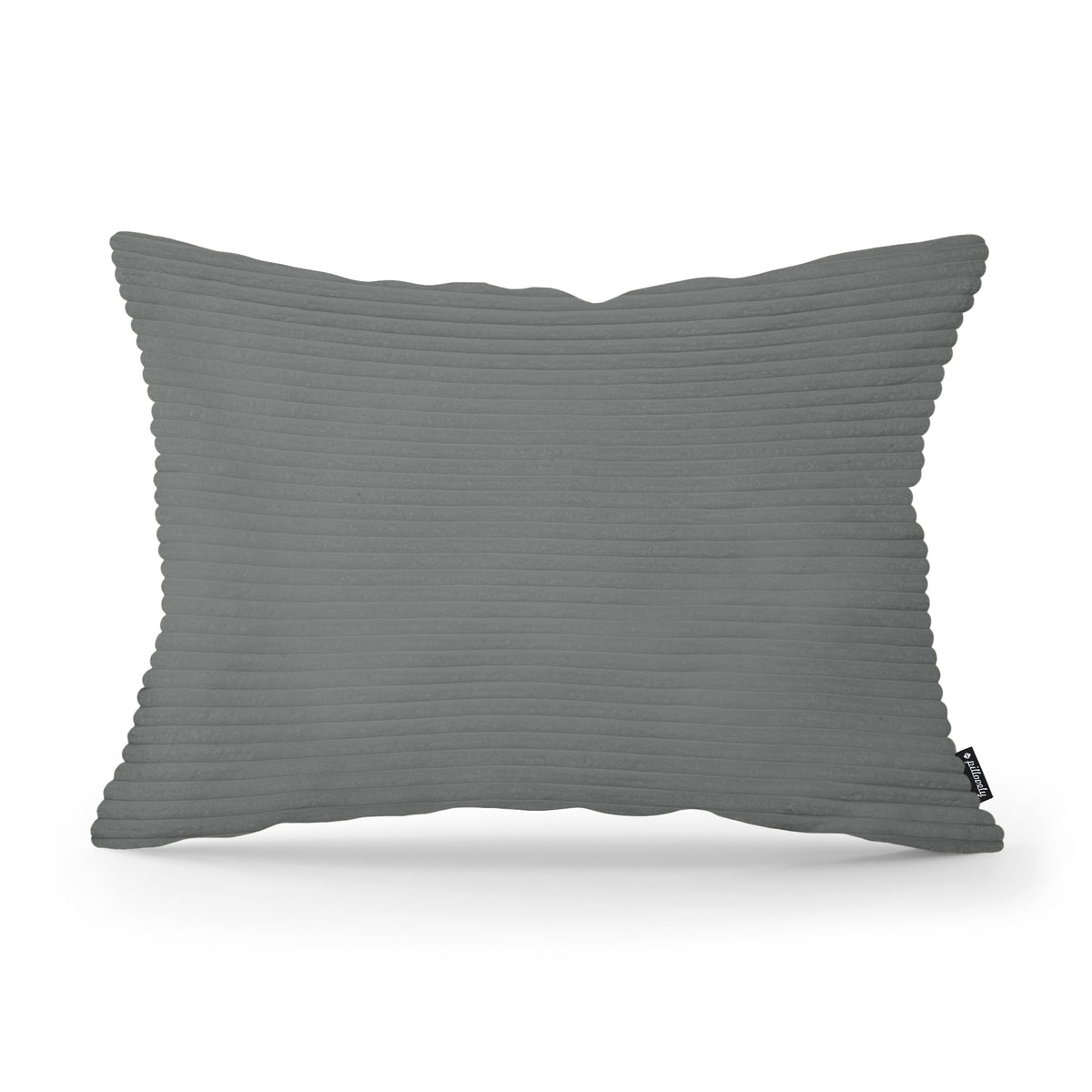 Wide Corduroy Decorative Cushion 40x55 cm, Vintage Style – Zinc (POSO 115)