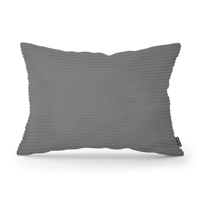 Wide Corduroy Decorative Cushion 40x55 cm, Vintage Style – Zinc (POSO 115)