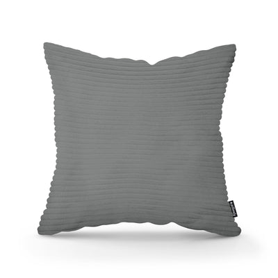 Wide Corduroy Decorative Cushion 45x45 cm, Scandinavian and Boho Style – Zinc (POSO 115)