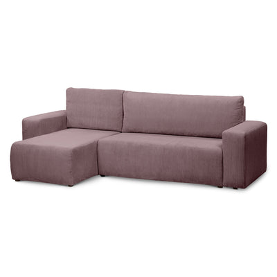 Kingi 3 Seater Reversible Corner Sofa Bed 200x142–154, Loft Style – Dusty Rose Brown (POSO 130), Universal