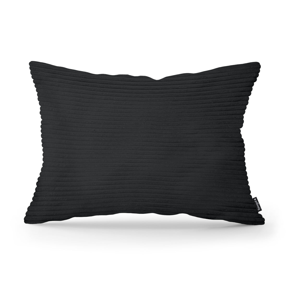Wide Corduroy Decorative Cushion 40x55 cm, Vintage Style – Coal (POSO 135)