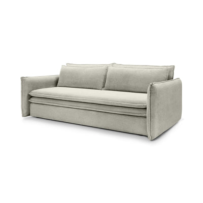 Lily Corduroy Sofa Bed 140x200 with Storage – Gray Linen (POSO 140)