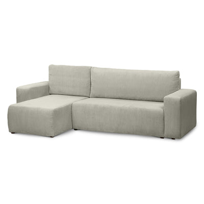 Kingi 3 Seater Reversible Corner Sofa Bed 200x142–154, Loft Style – Gray Linen (POSO 140), Universal