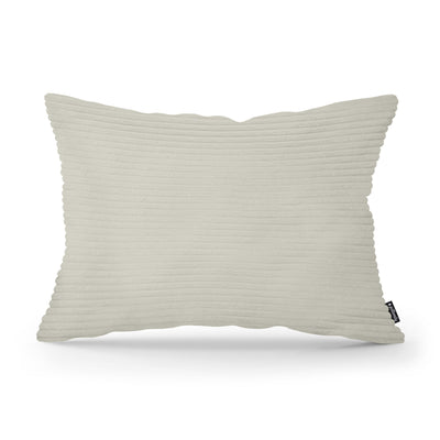 Wide Corduroy Decorative Cushion 40x55 cm, Vintage Style – Gray Linen (POSO 140)