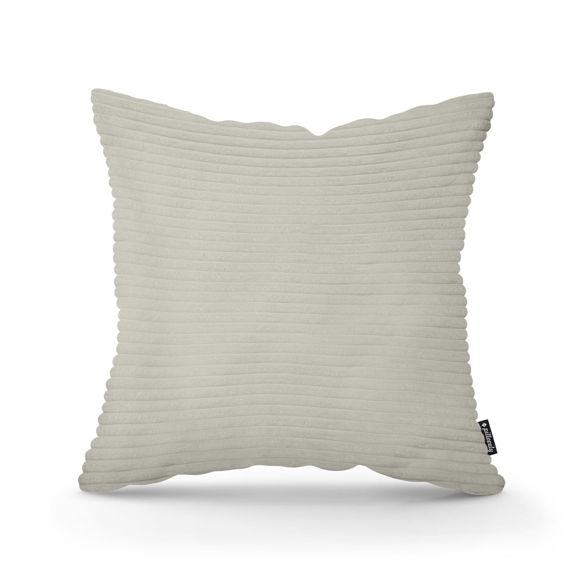 Wide Corduroy Decorative Cushion 45x45 cm, Scandinavian and Boho Style – Gray Linen (POSO 140)