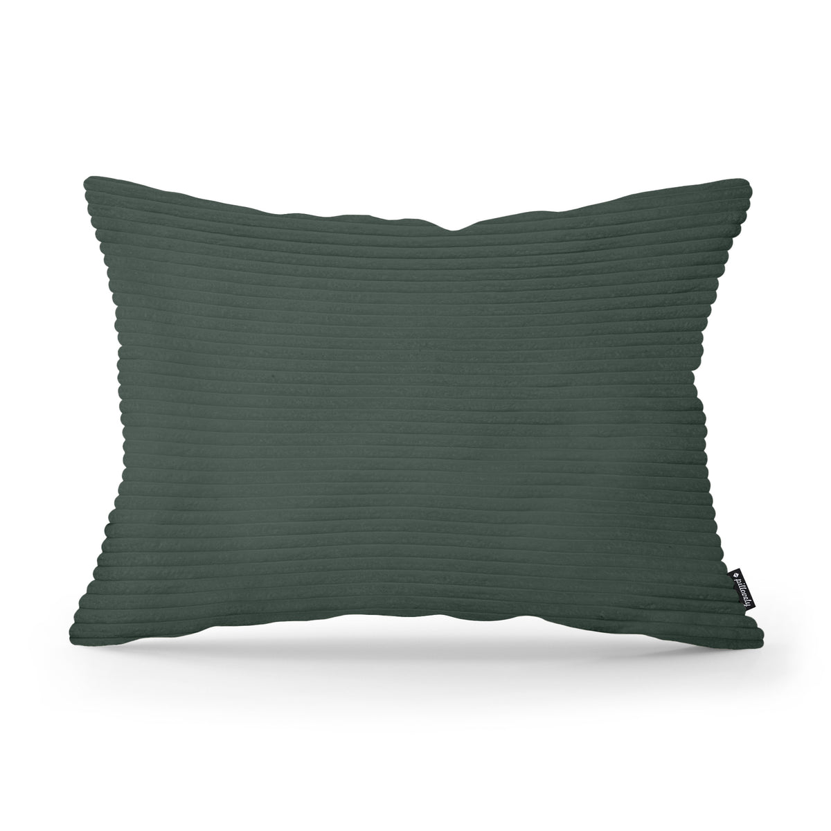 Wide Corduroy Decorative Cushion 40x55 cm, Vintage Style – Forest Green (POSO 14)