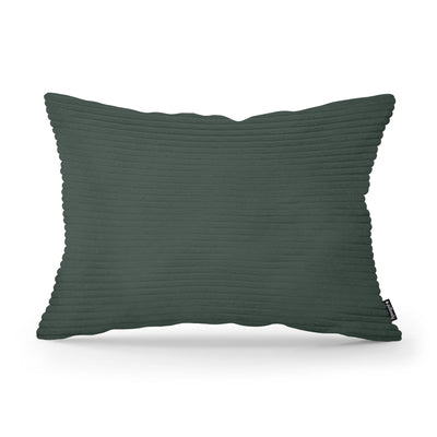 Wide Corduroy Decorative Cushion 40x55 cm, Vintage Style – Forest Green (POSO 14)