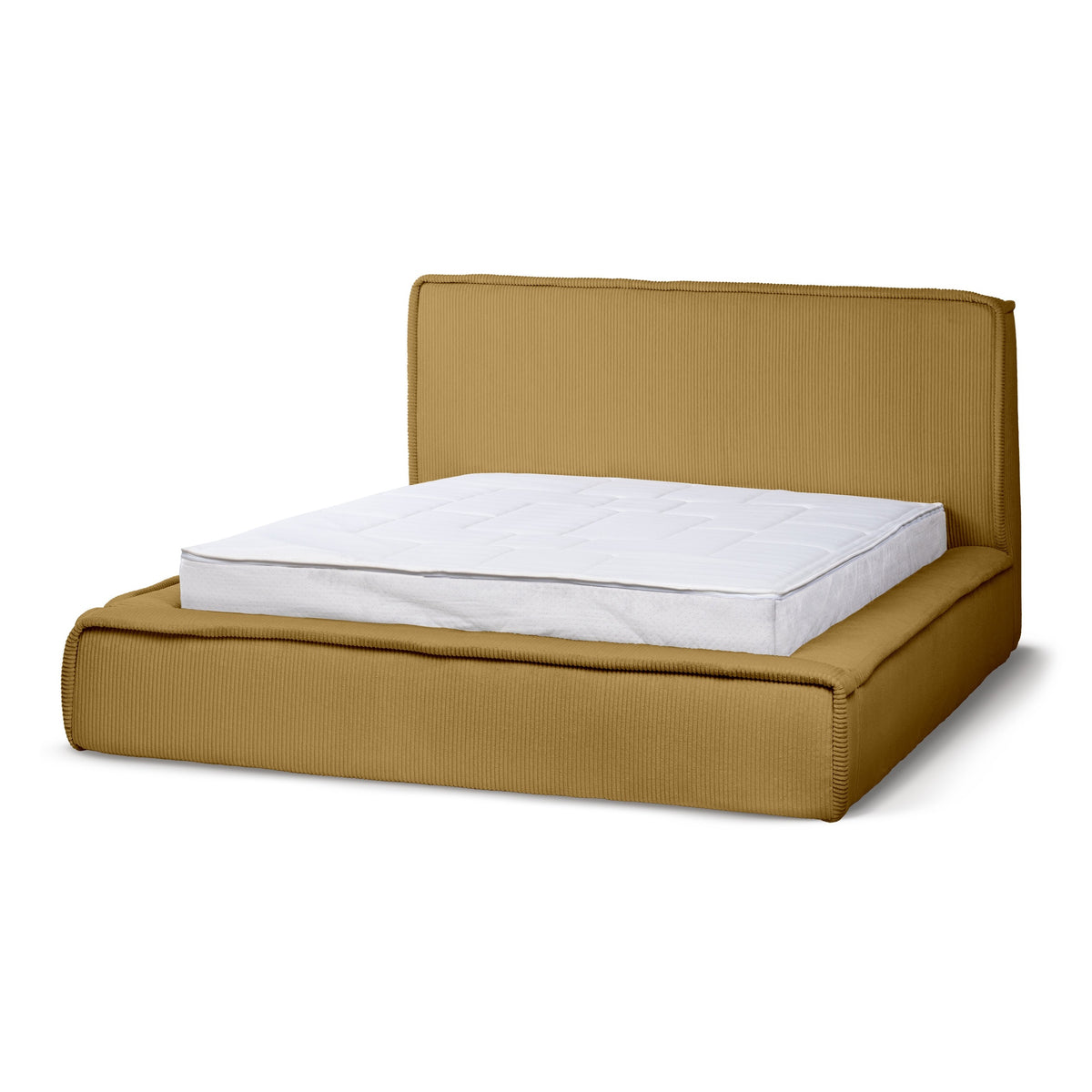 Gryby Upholstered Ottoman Bed with Storage, Classic Style – Golden Walnut (POSO 01), 200
