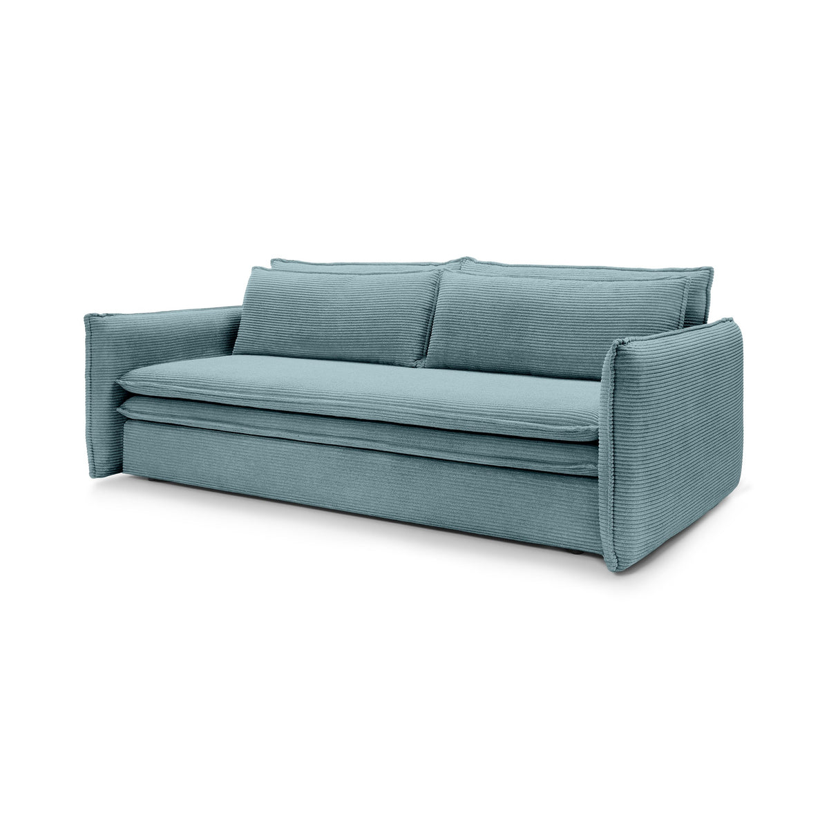 Lily Corduroy Sofa Bed 140x200 with Storage – Cold Mint (POSO 26)