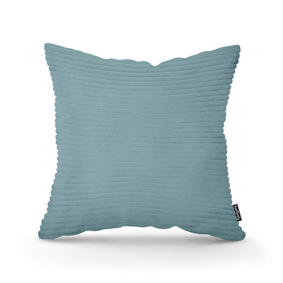 Wide Corduroy Decorative Cushion 45x45 cm, Scandinavian and Boho Style – Cold Mint (POSO 26)