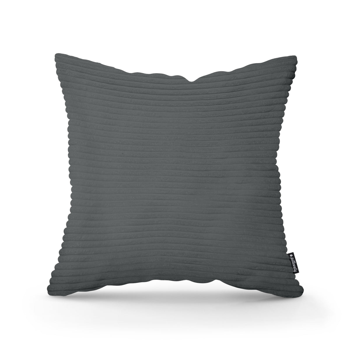 Wide Corduroy Decorative Cushion 45x45 cm, Scandinavian and Boho Style – Anthracite (POSO 34)