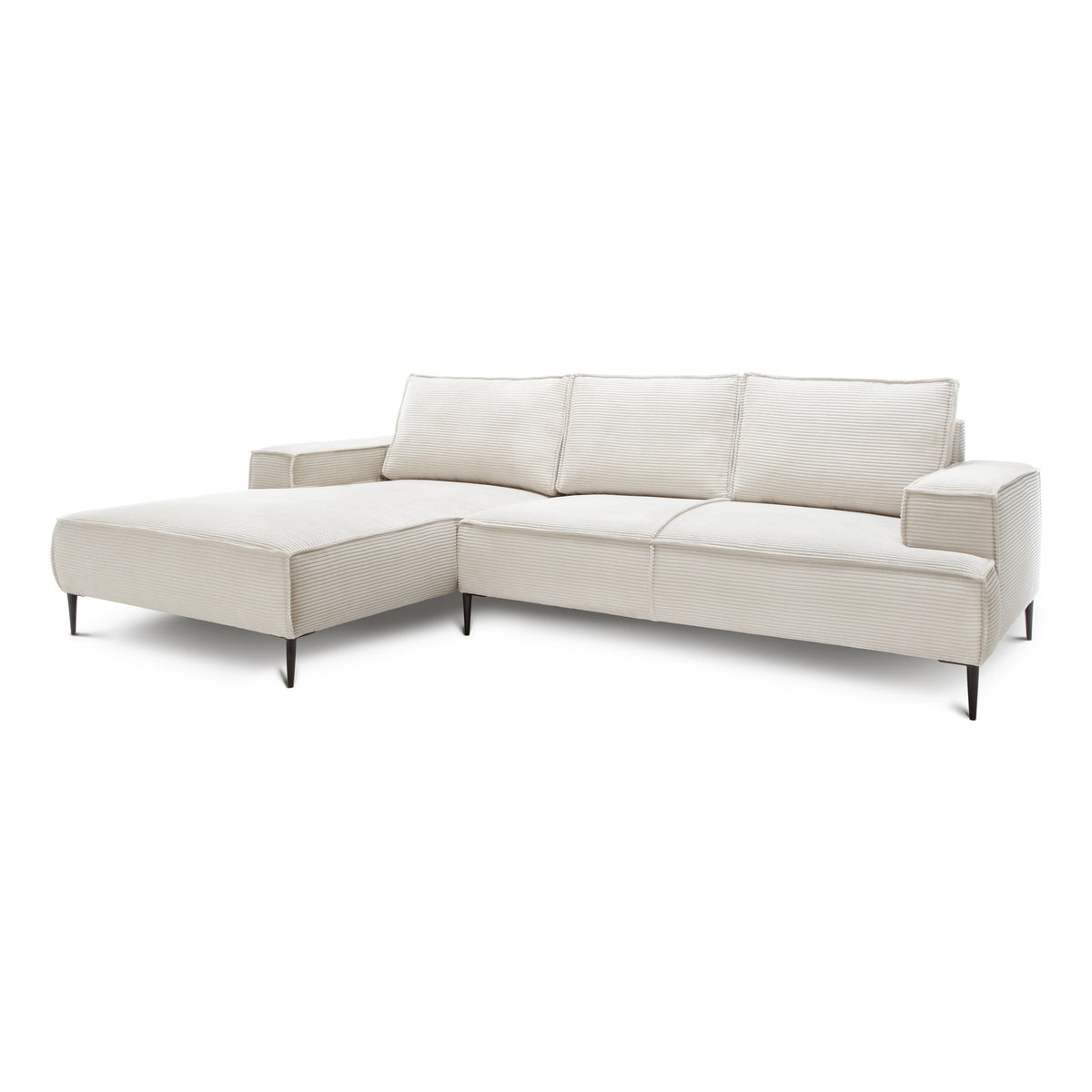 May 3 Seater Corner Sofa 275 cm, Modern Classic Style – Porcelain Beige (POSO 38), Left-hand-side