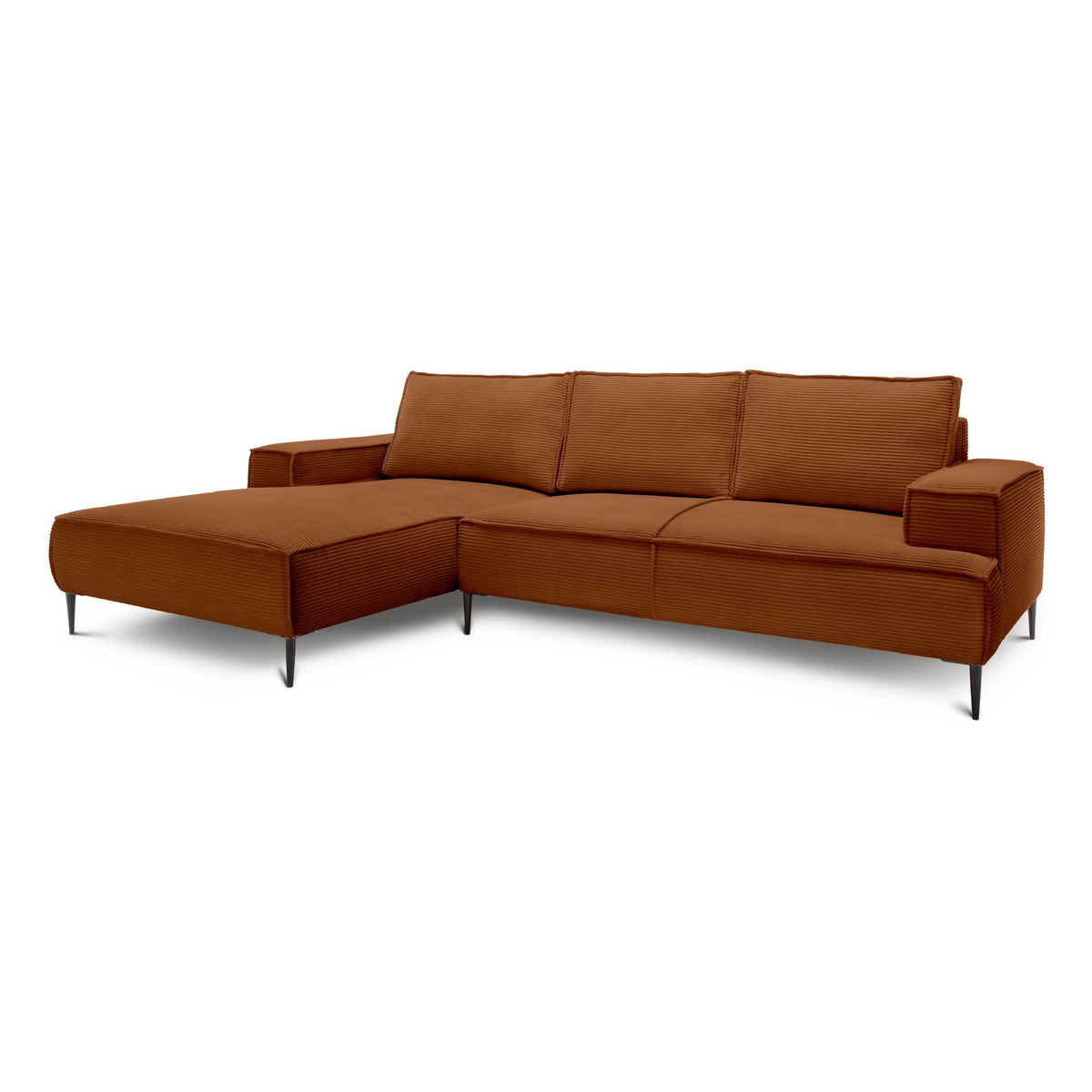 May 3 Seater Corner Sofa 275 cm, Modern Classic Style – Mahogany (POSO 40), Left-hand-side