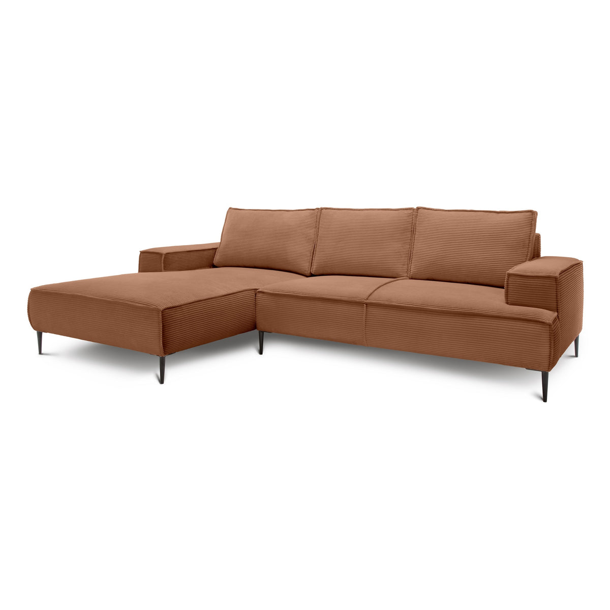 May 3 Seater Corner Sofa 275 cm, Modern Classic Style – Cinnamon (POSO 41), Left-hand-side