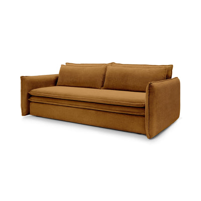 Lily Corduroy Sofa Bed 140x200 with Storage – Caramel (POSO 42)