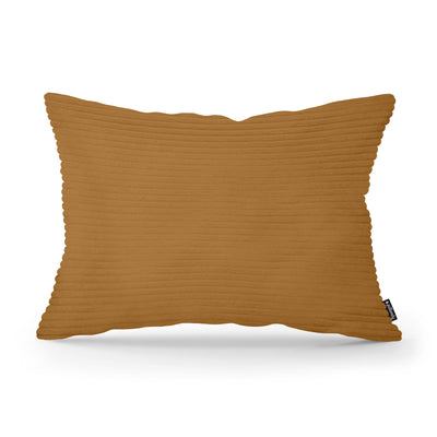 Wide Corduroy Decorative Cushion 40x55 cm, Vintage Style – Caramel (POSO 42)