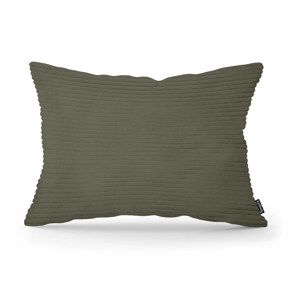 Wide Corduroy Decorative Cushion 40x55 cm, Vintage Style – Green Oak (POSO 46)