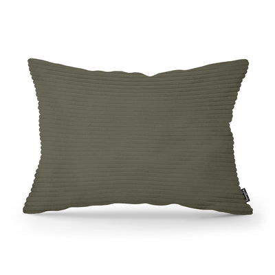 Wide Corduroy Decorative Cushion 40x55 cm, Vintage Style – Green Oak (POSO 46)