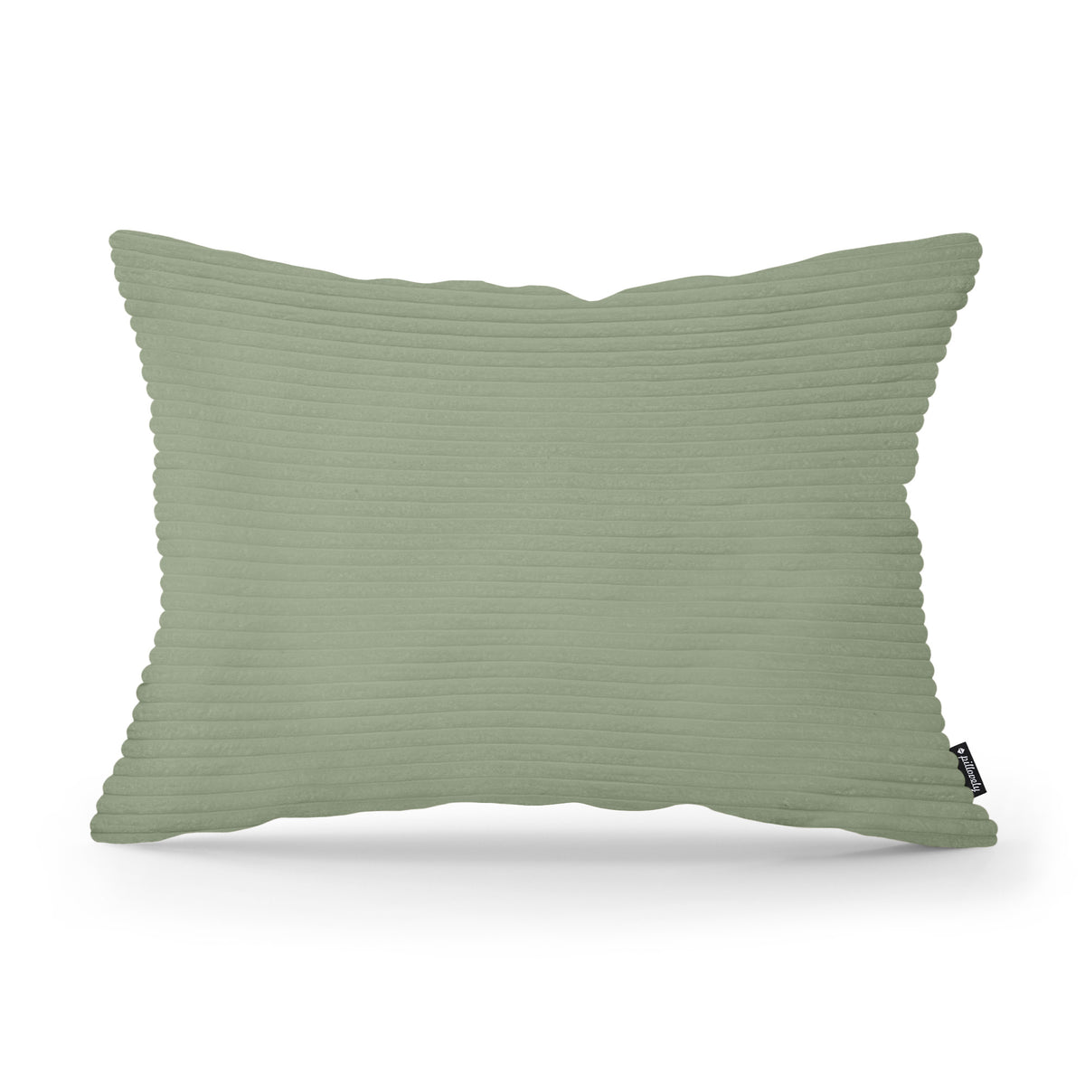 Wide Corduroy Decorative Cushion 40x55 cm, Vintage Style – Gray-Green (POSO 47)