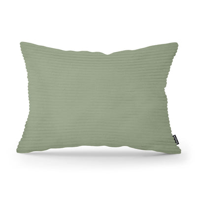 Wide Corduroy Decorative Cushion 40x55 cm, Vintage Style – Gray-Green (POSO 47)
