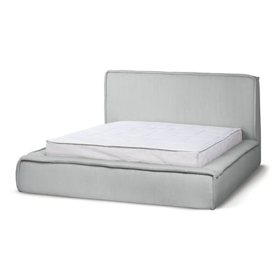 Gryby Upholstered Ottoman Bed with Storage, Classic Style – Gray Bamboo (POSO 55), 200