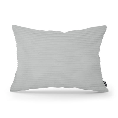 Wide Corduroy Decorative Cushion 40x55 cm, Vintage Style – Gray Bamboo (POSO 55)