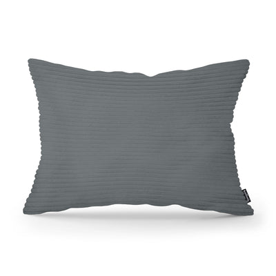 Wide Corduroy Decorative Cushion 40x55 cm, Vintage Style – Graphite Moss (POSO 60)