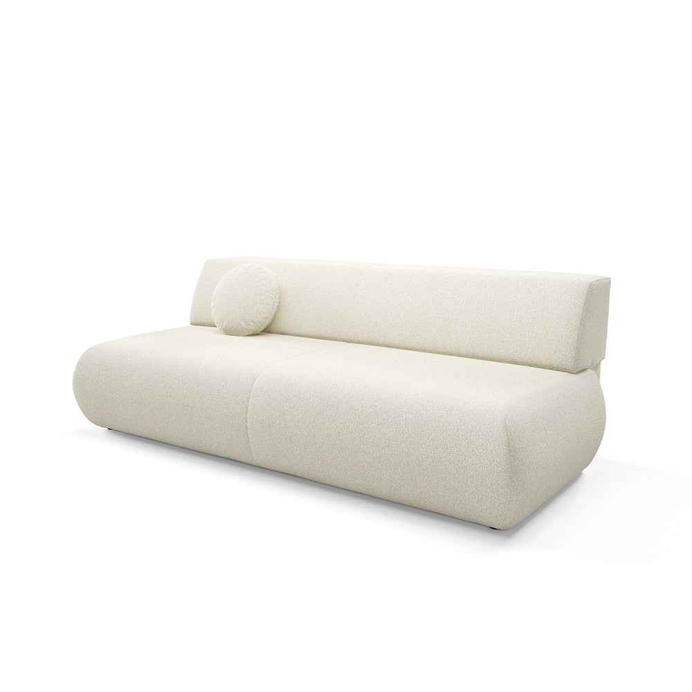 Puentro Sofa Bed 140x200 with Storage, Modern Style – Pearl Morning White (PUENTE 03)