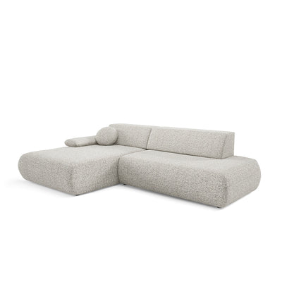 Puentro 4 Seater Corner Sofa Bed, Minimalist Style – Left, Beige Cloud (PUENTE 09)