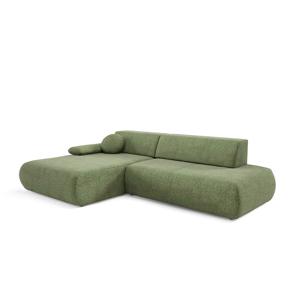 Puentro 4 Seater Corner Sofa Bed, Minimalist Style – Left, Hop Green (PUENTE 34)