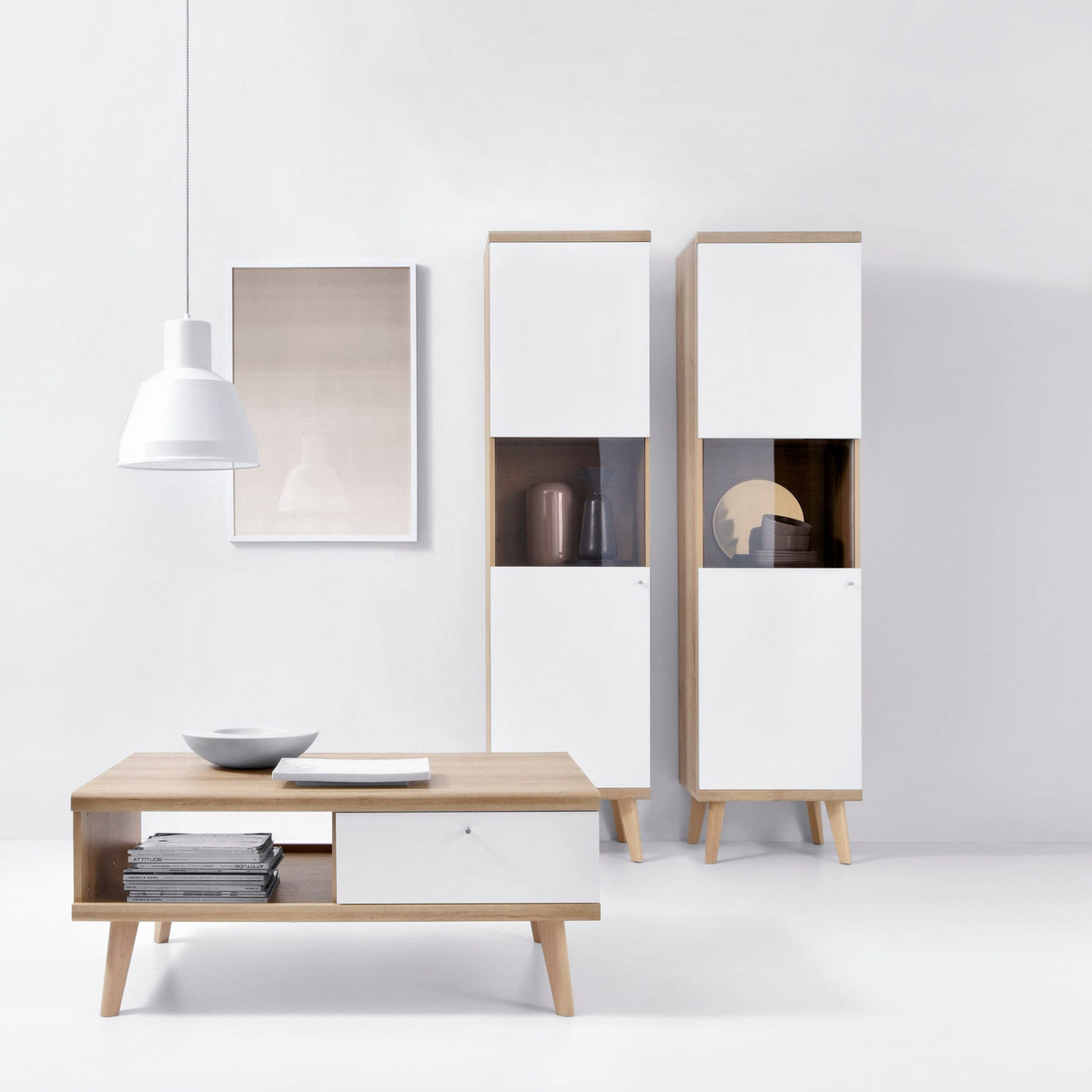 Lato Glass Display Cabinet 50x197 cm, Scandinavian Style – photo 4