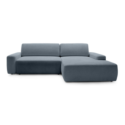 Bamby 3 Seater Corner Sofa Bed 125x210, Modern Style – Right-hand, Misty Steel (RAVEN 10)