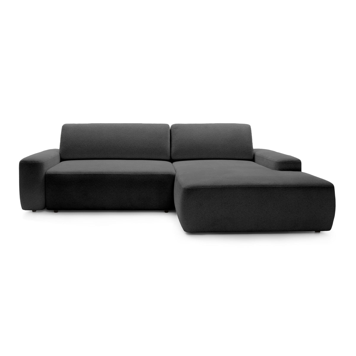 Bamby 3 Seater Corner Sofa Bed 125x210, Modern Style – Right-hand, Ash Granite (RAVEN 13)