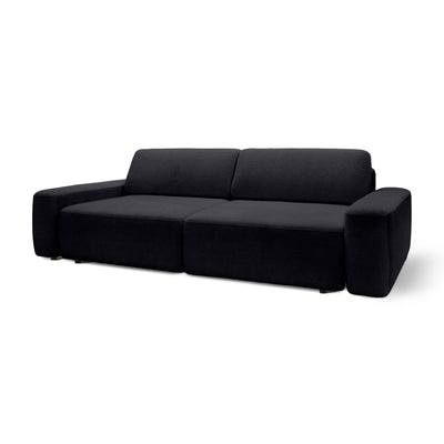 Bamby Sofa Bed 200x136 cm with Storage, DL Mechanism – Deep Black (RAVEN 16)